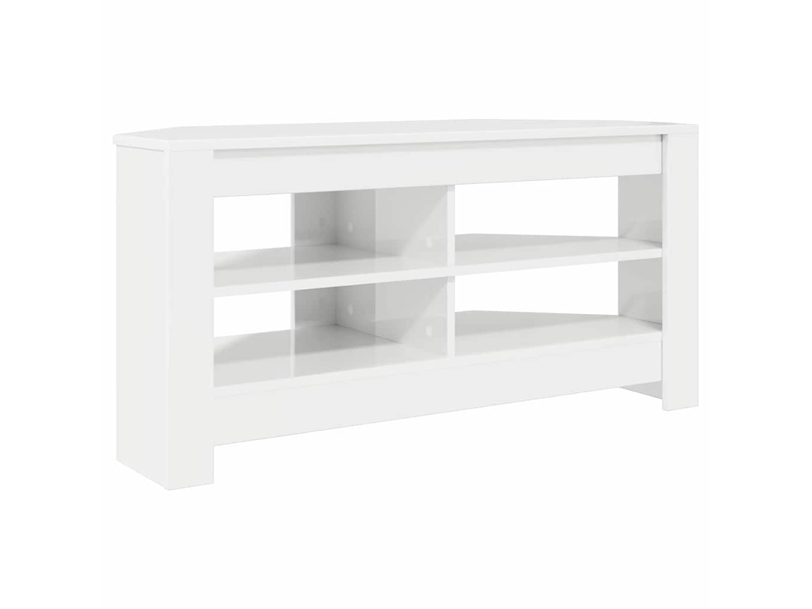 Armário de TV de Canto Branco Alto Brilho MAISON EXCLUSIVE 102x40,5x45 cm