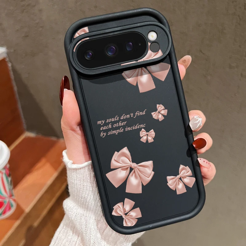 (preto) Capa De Celular Em Tpu Com Estampa De Laço Rosa Fofo