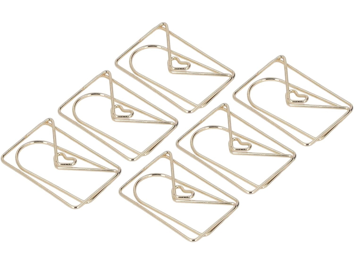 Haofy 100 Clipes de Papel Dourados com Detalhes em Diamante, Artigos de Papelaria e Materiais Escolares de Metal para Organização