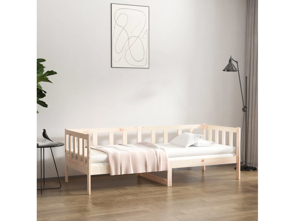 Sofá cama sin colchón 90x190 cm madera maciza de pino