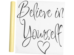Adesivos Parede Pvc Frase Inspiradora Believe Acredite Preto Decoração Autoadesiva Quarto Estar Escritório GOKOCO