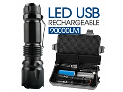 Mini lanterna portátil recarregável Bright Torch L2 com zoom e foco, disco rígido potente (para jogos)
