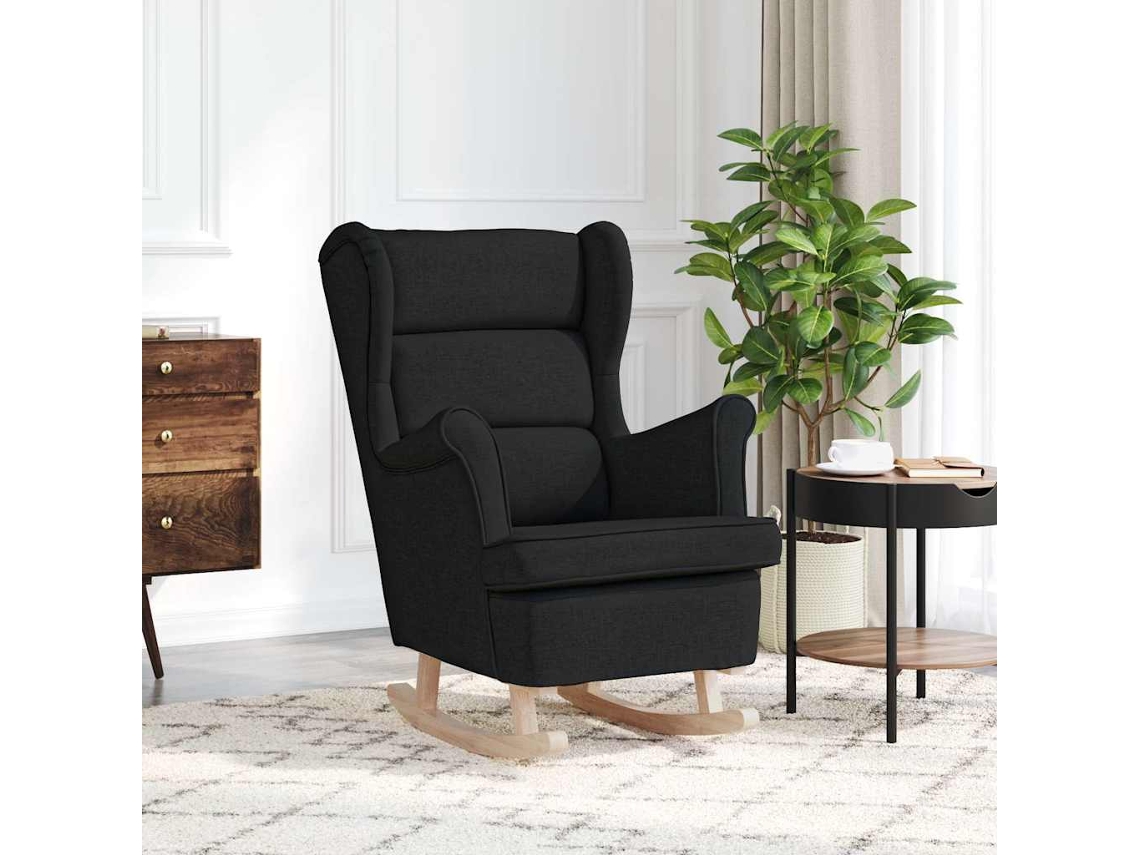 Vidaxl Cadeira De Baloiço 74x90x102 Cm Tecido Preto