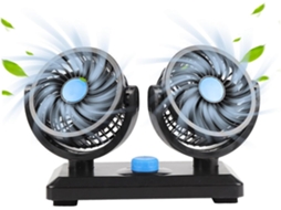 Ventilador Para Carro, Ventilador Elétrico De Refrigeração Para Veículos 12v Com Duas Cabeças, Rotação De 360 Graus Para