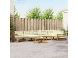 Vidaxl Conjunto De Sofás Para Exterior 7 Unid. Branco E Creme