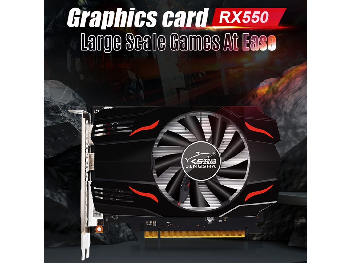 Placa De Vídeo Jingsha Rx550 4gb Gddr5 128bit 1365mhz Placa De Vídeo Para Jogos Gpu