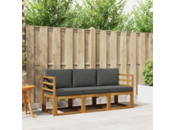 Vidaxl Conjunto De Sofás Para Exterior 3 Unid. Natural E Antracite