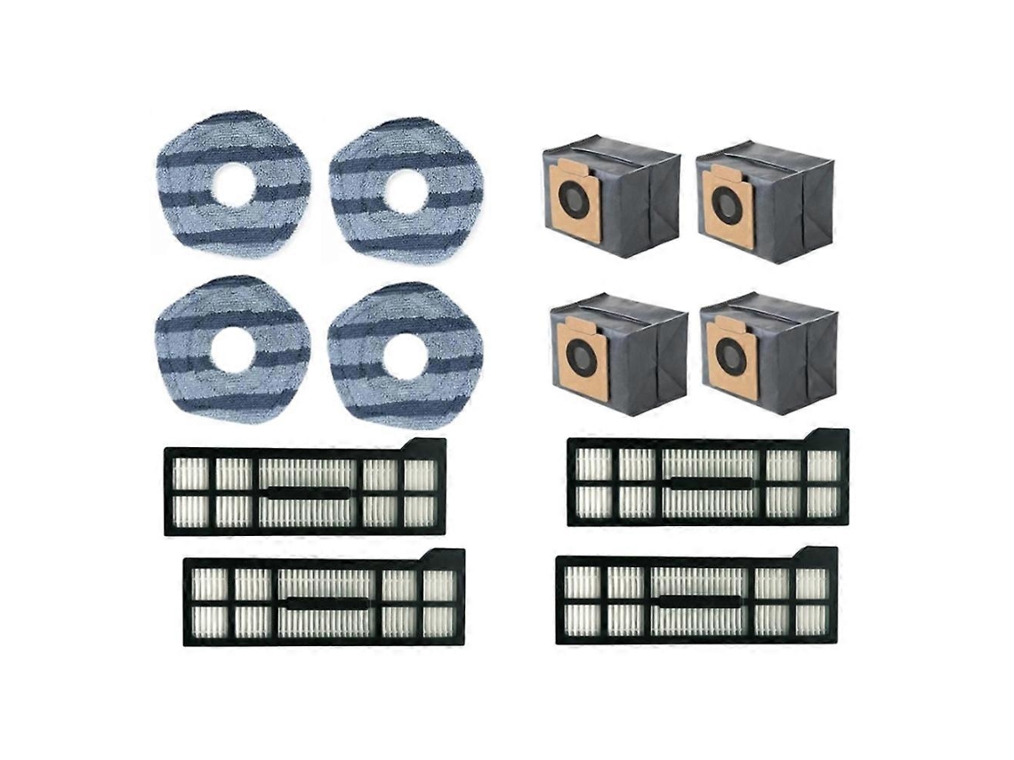 Conjunto De 12 Peças De Reposição Para Aspirador Robô X10 Pro Omni: Saco De Pó, Filtro Hepa Lavável E Pano De Limpeza._ptg