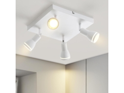 Plafon Led 4 Focos De Teto Modelos De Plafon Quadrado Branco Gu10 Metal Interior Sem Lâmpada Zmh