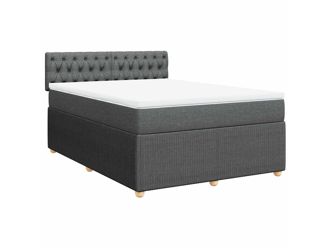 Cama com Molas/Colchão 140x200 Cm em Tecido Cinzento Escuro MAISON EXCLUSIVE