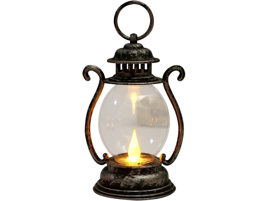 Luminária retrô em formato de farol com luz noturna LED a bateria para jardim e sala de estar.