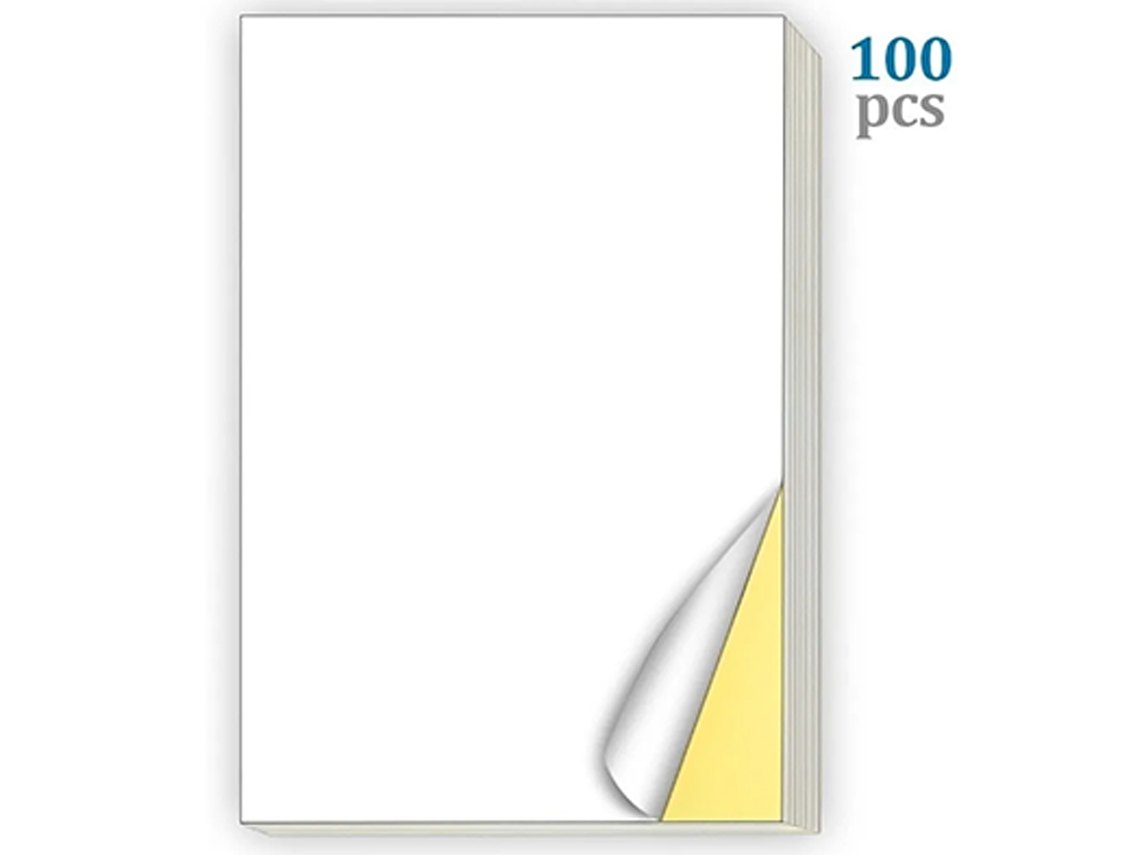 100 Folhas De Papel Etiqueta Adesivo A4 Brilho Mate Branco Para Impressora Laser Inkjet