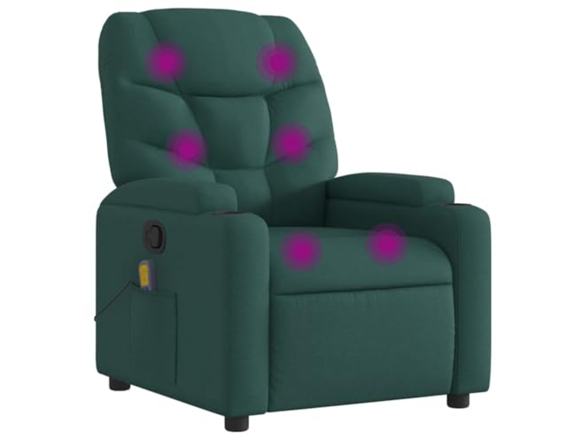 Massage Recliner Chair, Massage Recliner Chairs Vidaxl Verde Tecido
