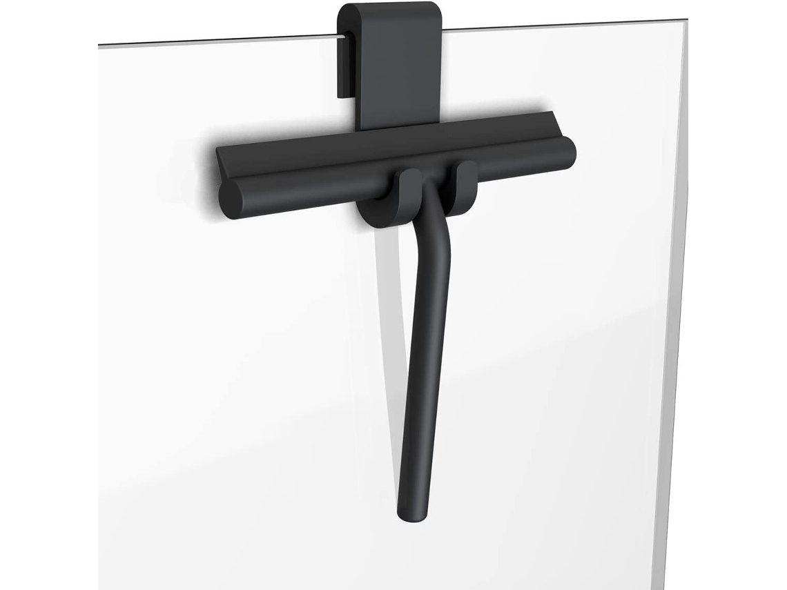 Limpador de chuveiro ZYBLSSBB, de silicone, com gancho, sem arranhões, fácil de limpar, preto