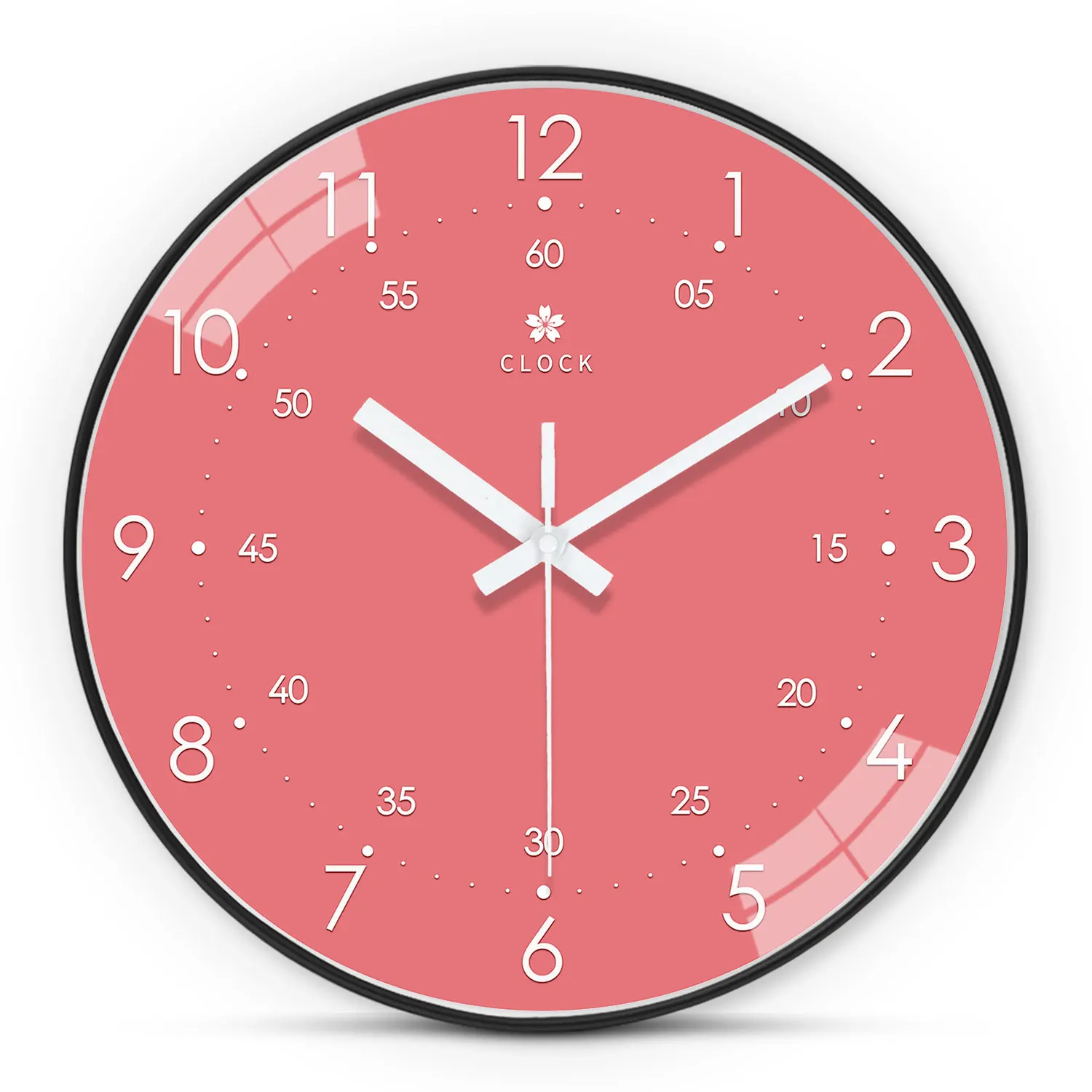 Relógio De Parede Fofo De Plástico Rosa (20 Cm), Silencioso, Sem Tique-taque, Alimentado Por Pilhas Aa.