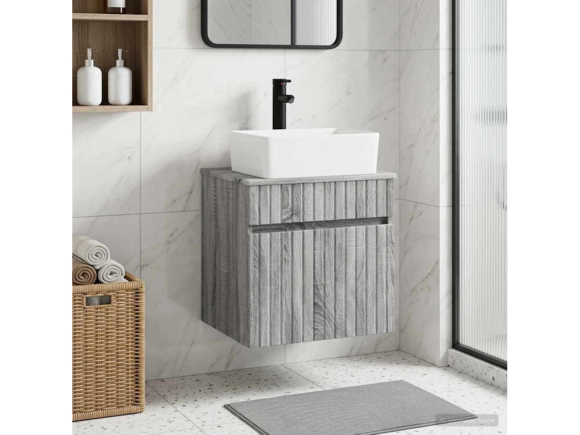 Vidaxl Vanidade De Pia De Parede Sonoma Cinzento 49 X 41 X 63 Cm