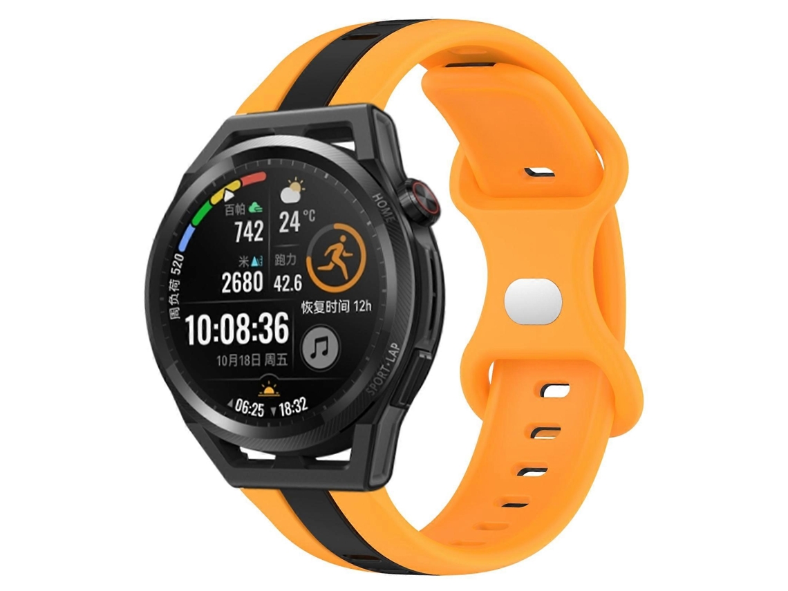 Pulseira De Silicone Bicolor Com Fecho Borboleta De 20 Mm Para Huawei Watch Gt Runner