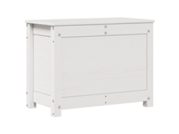 Caixa de Arrumação em Madeira de Pinho Maciça Branco MAISON EXCLUSIVE 60x32x45,5 cm