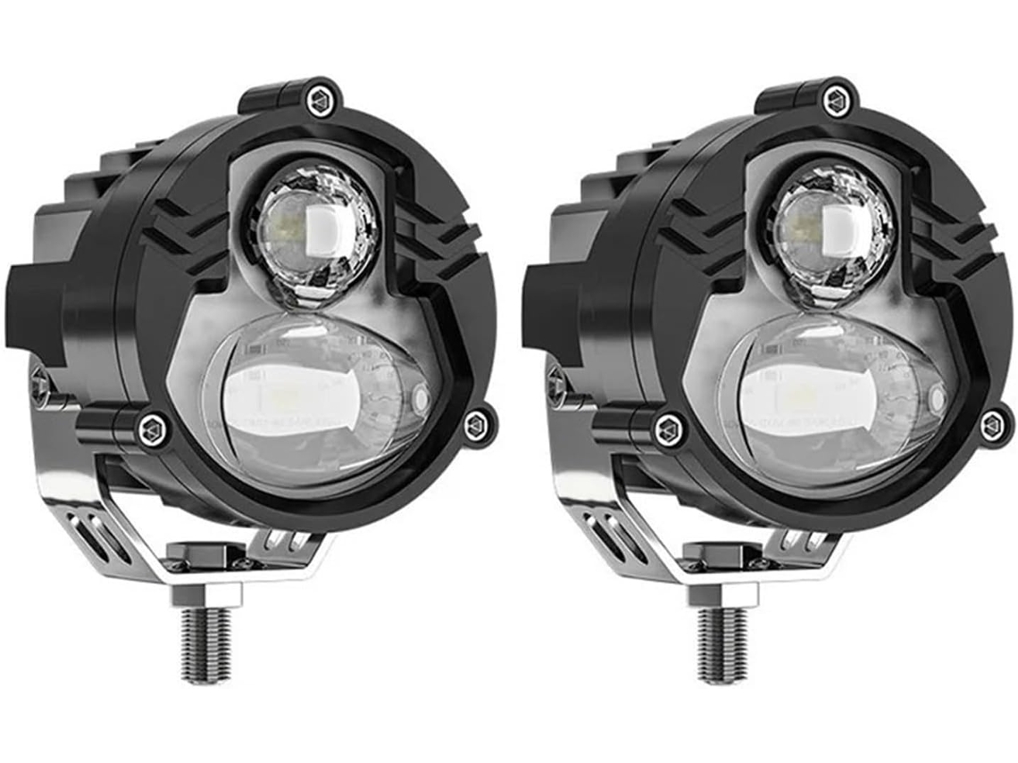 Farol Projetor Led para Motocicletas Bicolor Veículos Off Road Lanchas Refletor Luz Alta Fácil Instalação