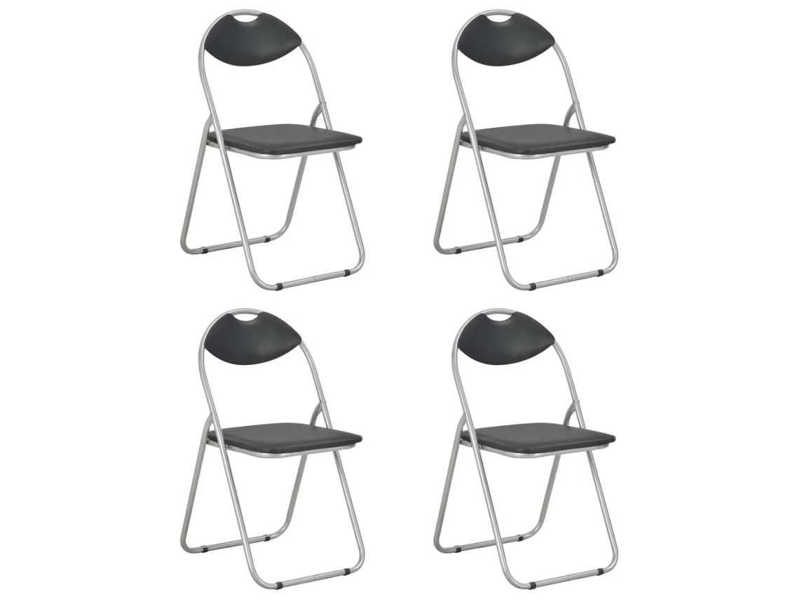 Folding Chair, Folding Chairs Vidaxl Preto Couro Artificial (n/a)