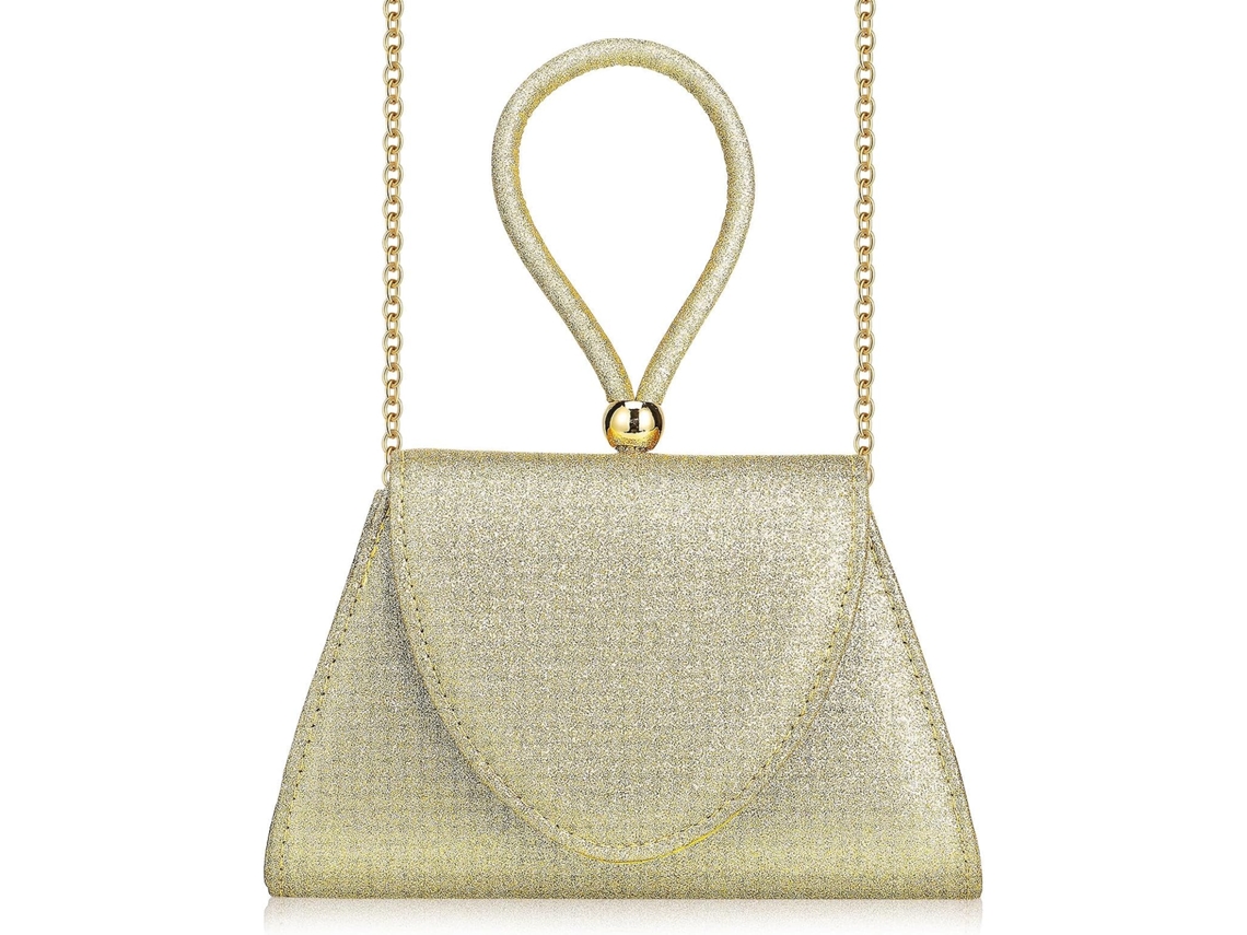 Clutch Feminina Elegante E Dourada, Bolsa Tote Leve Em Poliéster, Ideal Para Festas E Ocasiões Especiais.