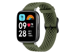 Bracelete para Redmi Watch 3 Active / Lite Silicone Fivela de Aço Preta Verde exército XIAOMOYU