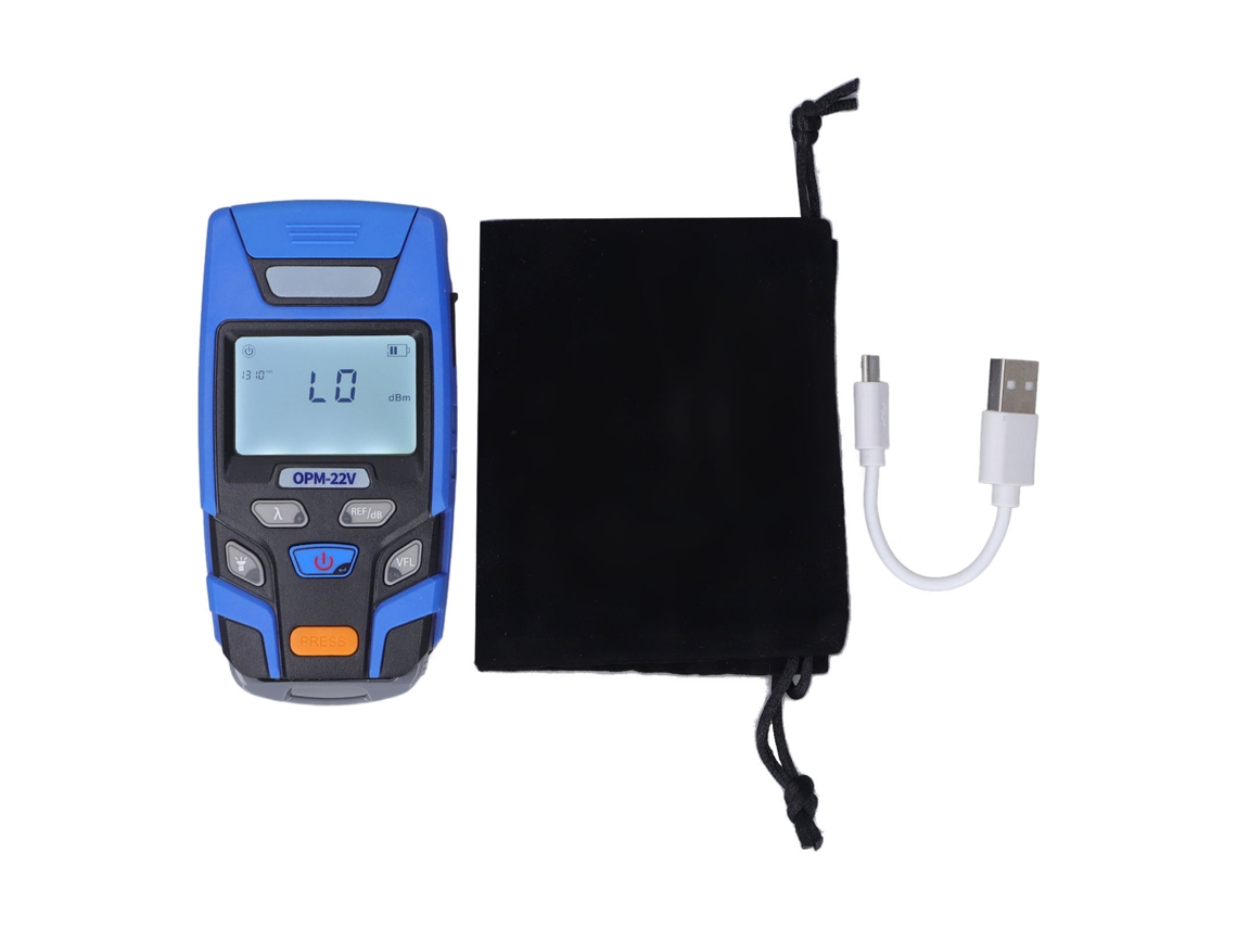 Kit Medidor de Potência Óptica Mini Recarregável 50~+26dbm com Vfl 10mw para Interface Sc St Fc Universal S/MARCA