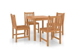 Conjunto 1 Conjunto De Jantar De Jardim Vidaxl Marrom Madeira (80 X 80 X 77 Cm)