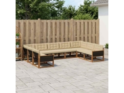 Vidaxl Conjunto De Sofás Para Exterior 9 Unid. Natural E Bege