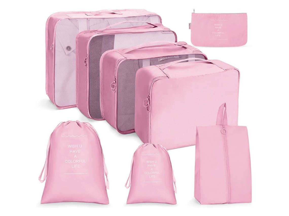 Cubos Organizadores de Mala para Viagem, Acessórios Rosa AQUAFORGE