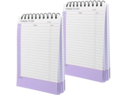 Conjunto De 2 Cadernos Espirais, Bloco De Notas E Agenda Para Estudantes, Rastreador De Hábitos, Roxo