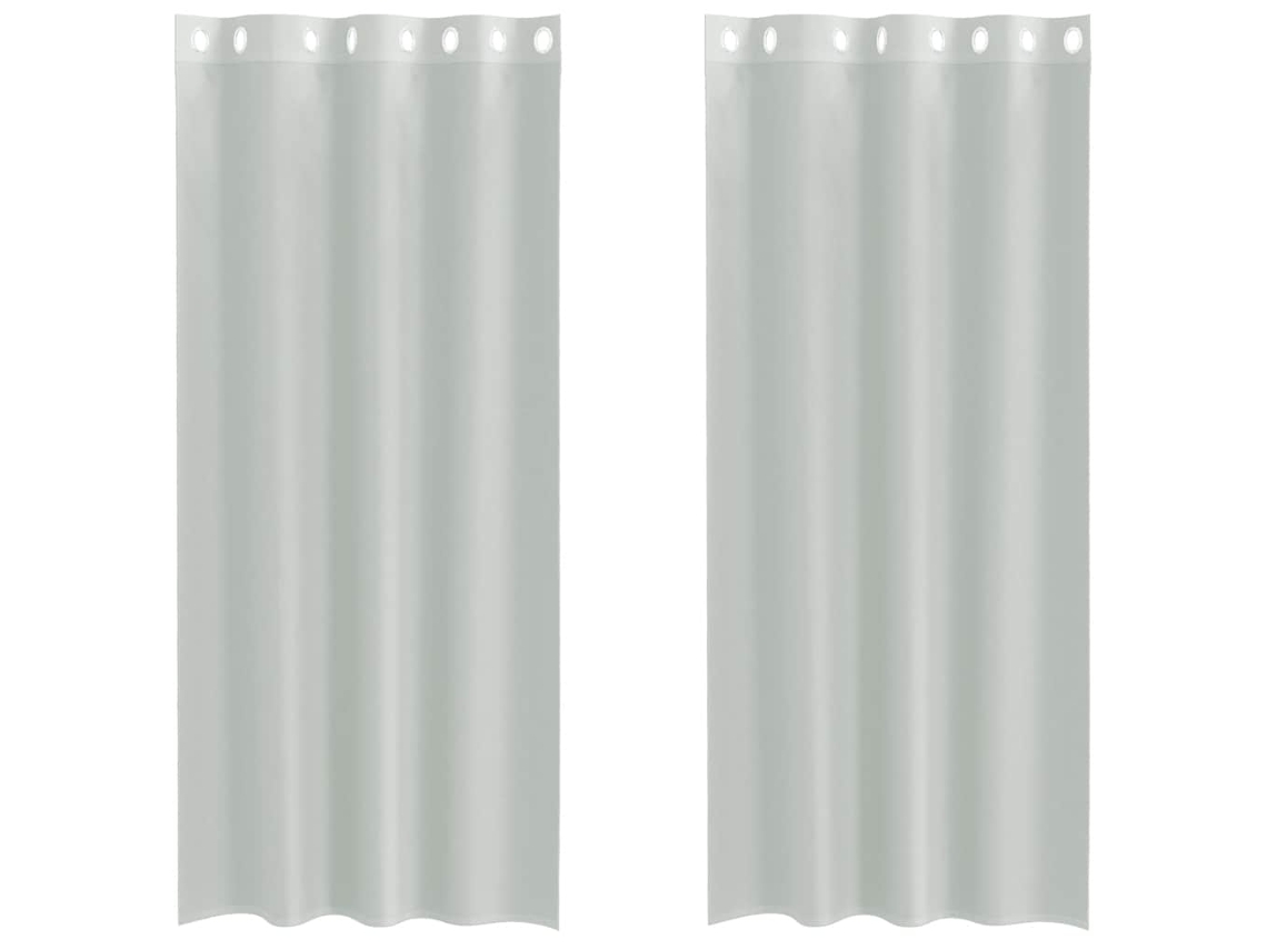 Maison Exclusive - Cortinas De Voile Com Ilhós 2 Pcs Cinzento-claro 140x245 Cm