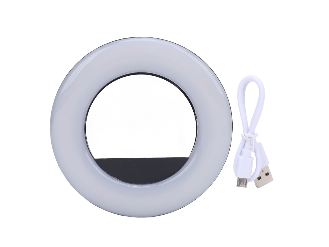 Phone Selfie Light Rechargeable Portable Clip On Selfie Fill Light With 40led 3 Light Modes For Smartphone Photography Camera Video Makeup Black