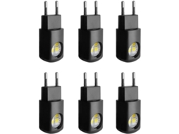 Conjunto De 6 Luzes Noturnas Led, Luminárias Parede Com Plugue, Luz