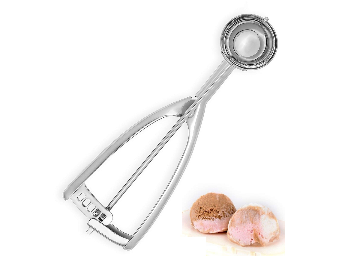 VYLARA Scoop Para Sorvete Profissional, Scoop Para Biscoitos, Concha De Aço Inoxidável Com Gatilho, Capacidade Média De 1 Oz