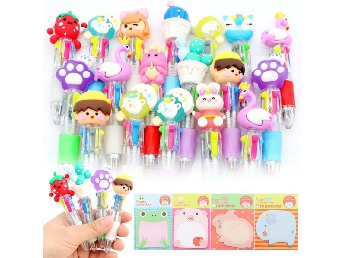 Colorido ) Conjunto De 30 Canetas Esferográficas Multicoloridas Com Desenhos, 4, Estampa Divertida