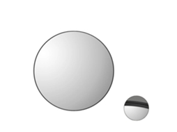 Espelho Redondo Para Banheiro, Moldura De Metal Escovado Preto, Instalaã§ã£o Fã¡cil, Tly Redondo 80cm Oem