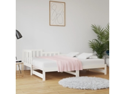 Vidaxl Estrutura Sofá-cama De Puxar 2x(90x190) Cm Pinho Maciço Branco