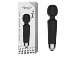 Bestvite Sem Fio Magic Wand Massageador 12 Modos Silicone Magic Handheld Massagem Para Costas Pescoço Ombro Pernas Massagem (preto)