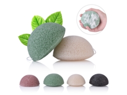 Esponja De Limpeza Facial Konjac Fibra Limpeza E Exfoliação