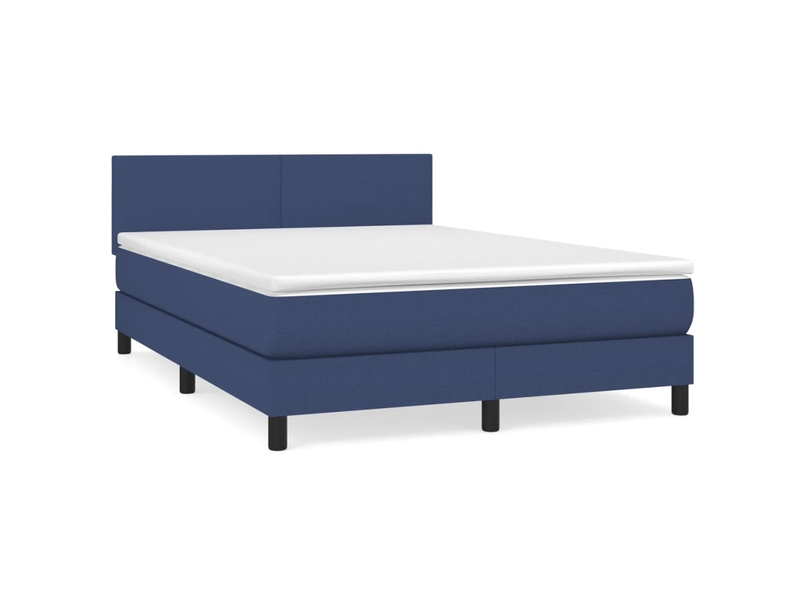 Cama com Molas/colchão 140x200 Cm Tecido Azul MAISON EXCLUSIVE