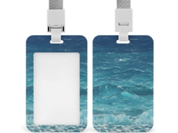 Porta Crachá, Estampa The Deep Ocean Print, Porta Cartão De Identificação Em Plástico Resistente, Protetor Vertical