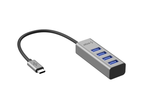 Alucore USB C para 4 USB A (f) Cinza Espacial Alzapower (m)