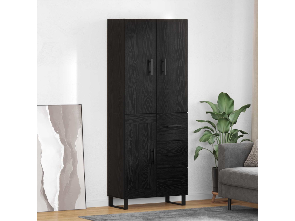 Vidaxl Buffê Com Gaveta 2 Pcs Carvalho Preto 69,5 X 34 X 180 Cm