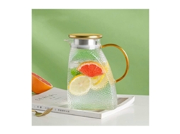 Jarra De Vidro Com Tampa, 1500 Ml, Em Borosilicato, Para Bebidas Quentes E Frias, Com Bico Anti-gotejamento.