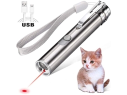 Brinquedo Pet Recarregável Usb Ponteiro Laser Lanterna Led Gatos