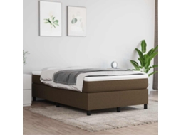 Vidaxl Estrutura De Cama Com Molas 120x200 Cm Tecido Castanho-escuro