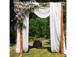 Arco De Casamento Em Musseline De Seda Para Decoração De Cerimônia Painel Decorativo Para Tetos 0,7x3m Branco Btforus