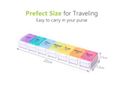 Organizador Semanal de Pílulas para Viagem com 7 Compartimentos