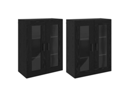 Armários de parede, 2 peças, Carvalho Preto, MAISON EXCLUSIVE